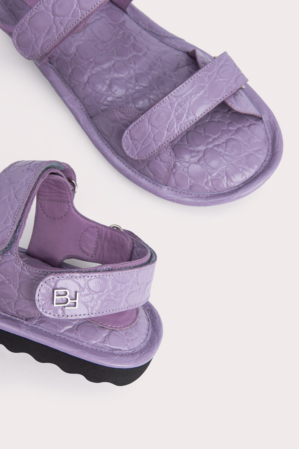 Gideon Purple Haze Circular Croco Embossed Leather