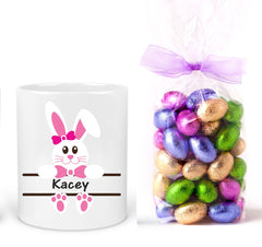 Easter Personalised Mug with Pastel Foil Mini Eggs