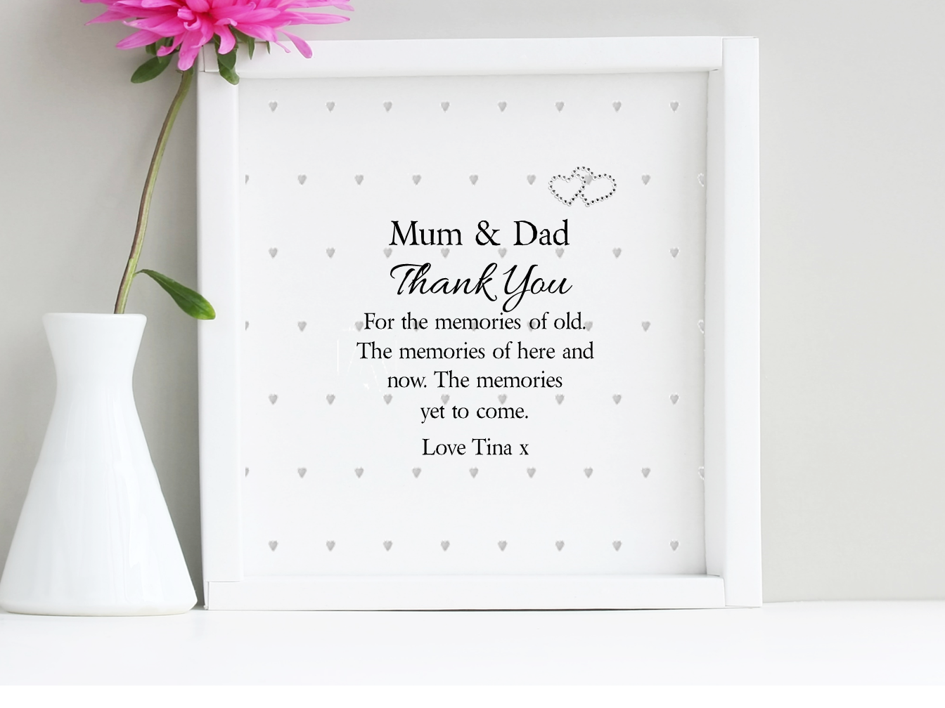 Mum & Dad Personalised Box Framed Quote | Pure Essence Greetings