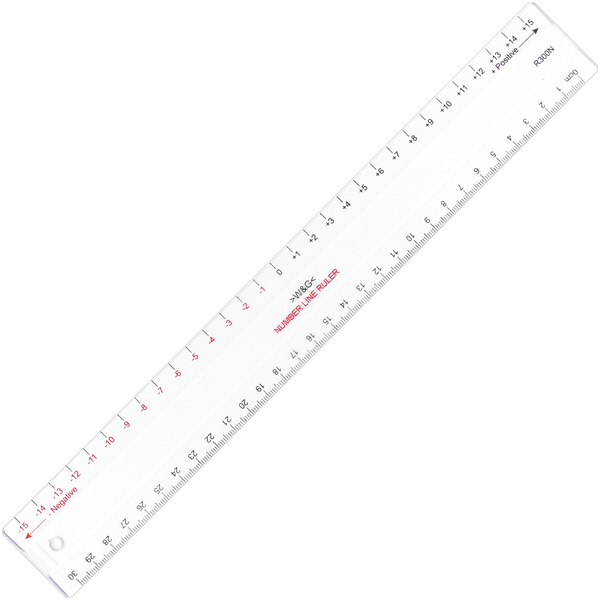R300N (300mm) Ruler with Number Line – Mathomat geometry drawing template