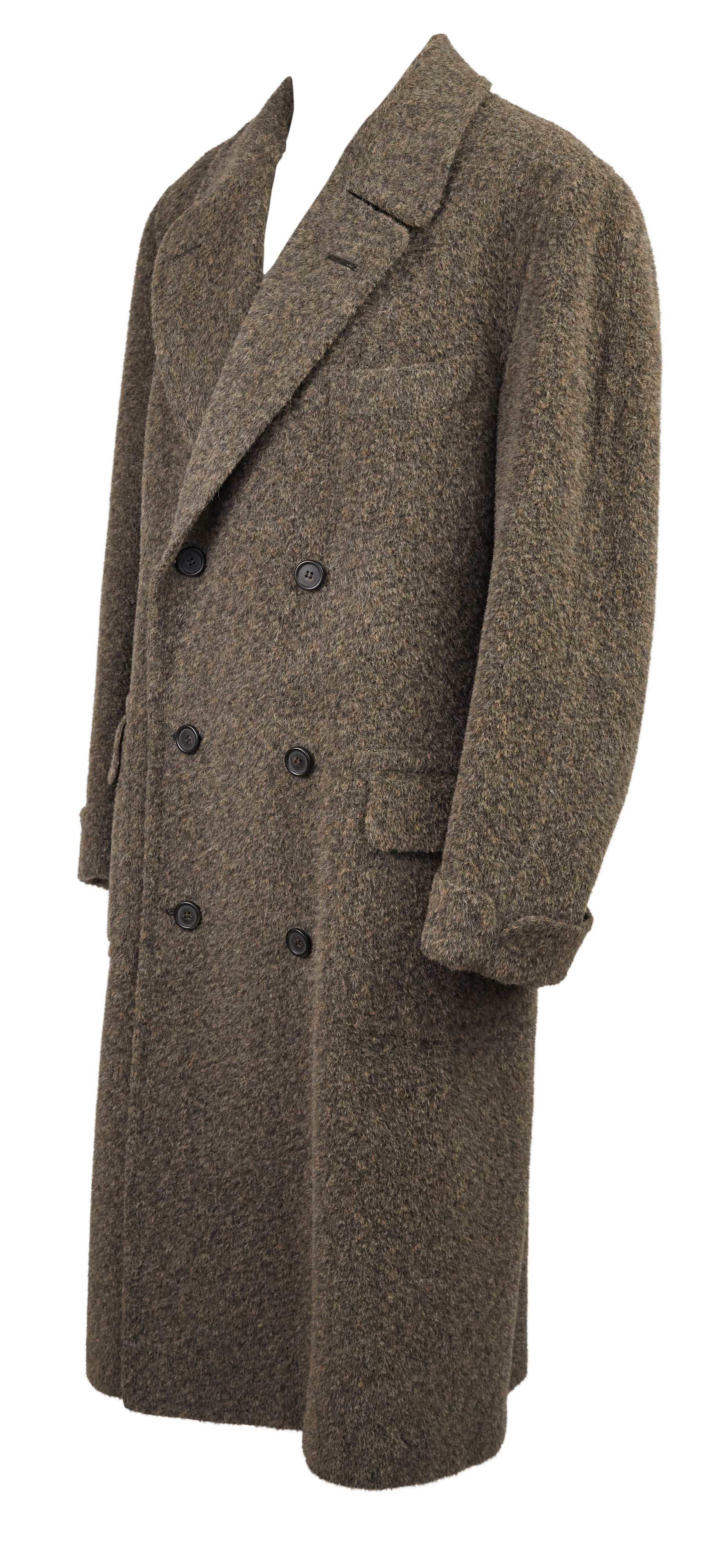Lanvin 1980s Vintage Men's Alpaca Double-Breasted Overcoat