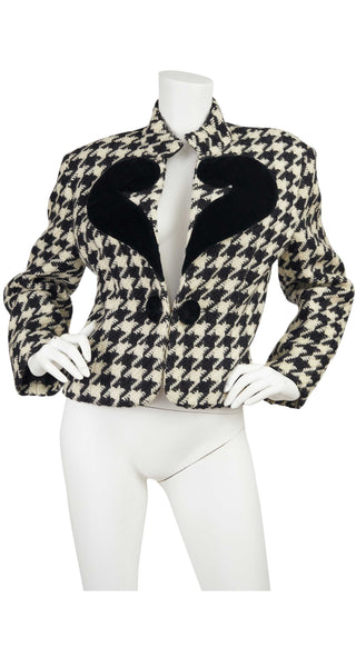 Moschino 1980s Cheap and Chic Question Mark Wool Houndstooth Jacket ...