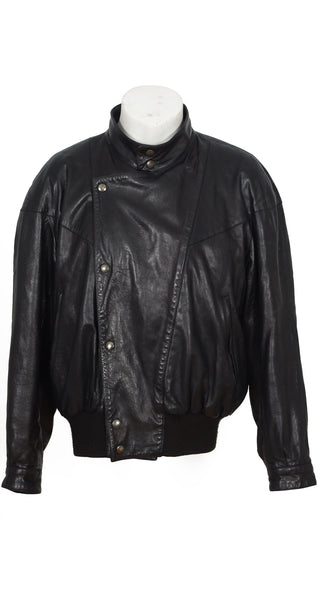 Claude Montana 1980s Vintage Men's Ideal Cuir Black Leather Jacket ...