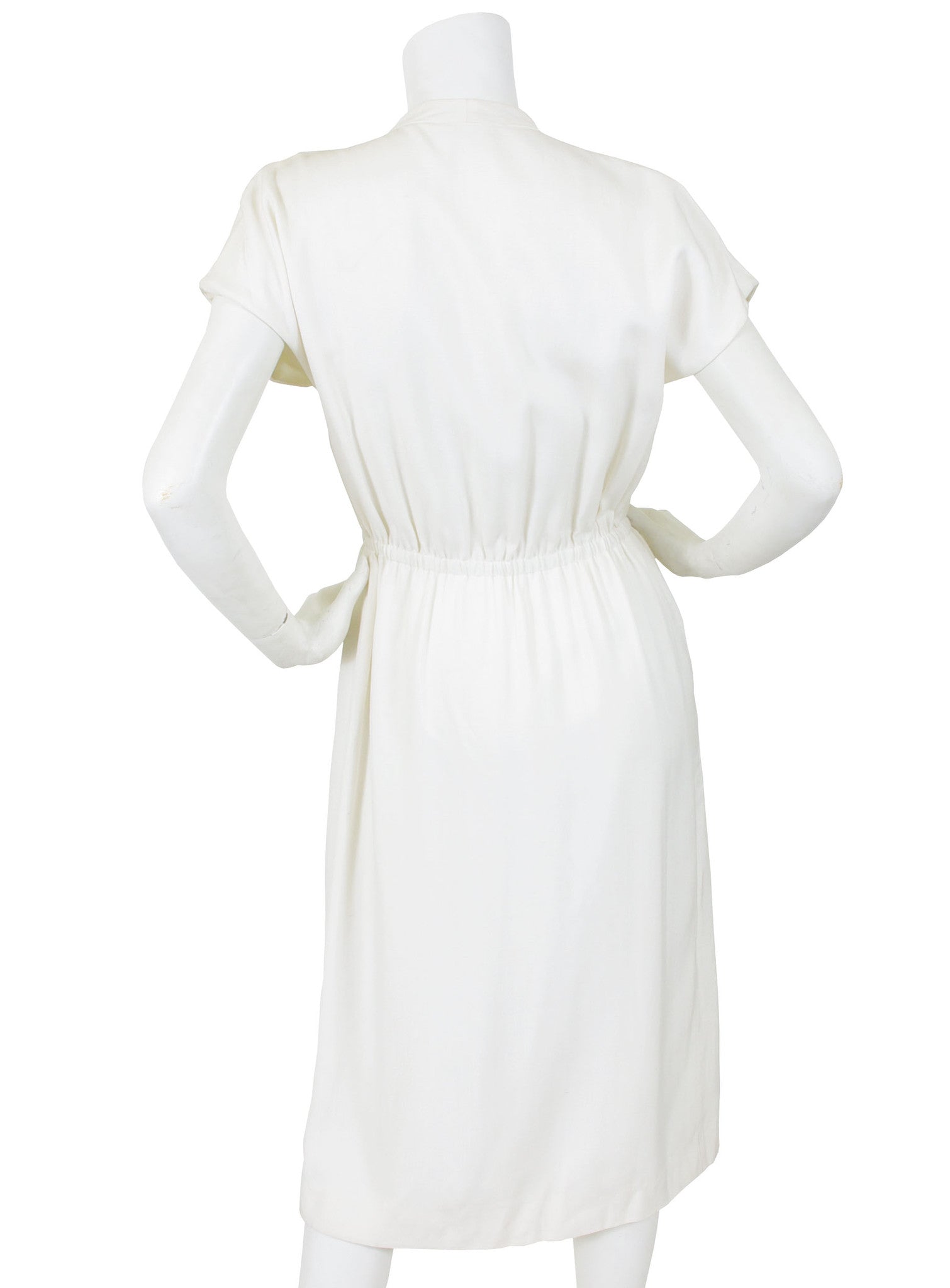 Halston Vintage 1970's Chic Cream Linen Day Midi Dress – Featherstone ...