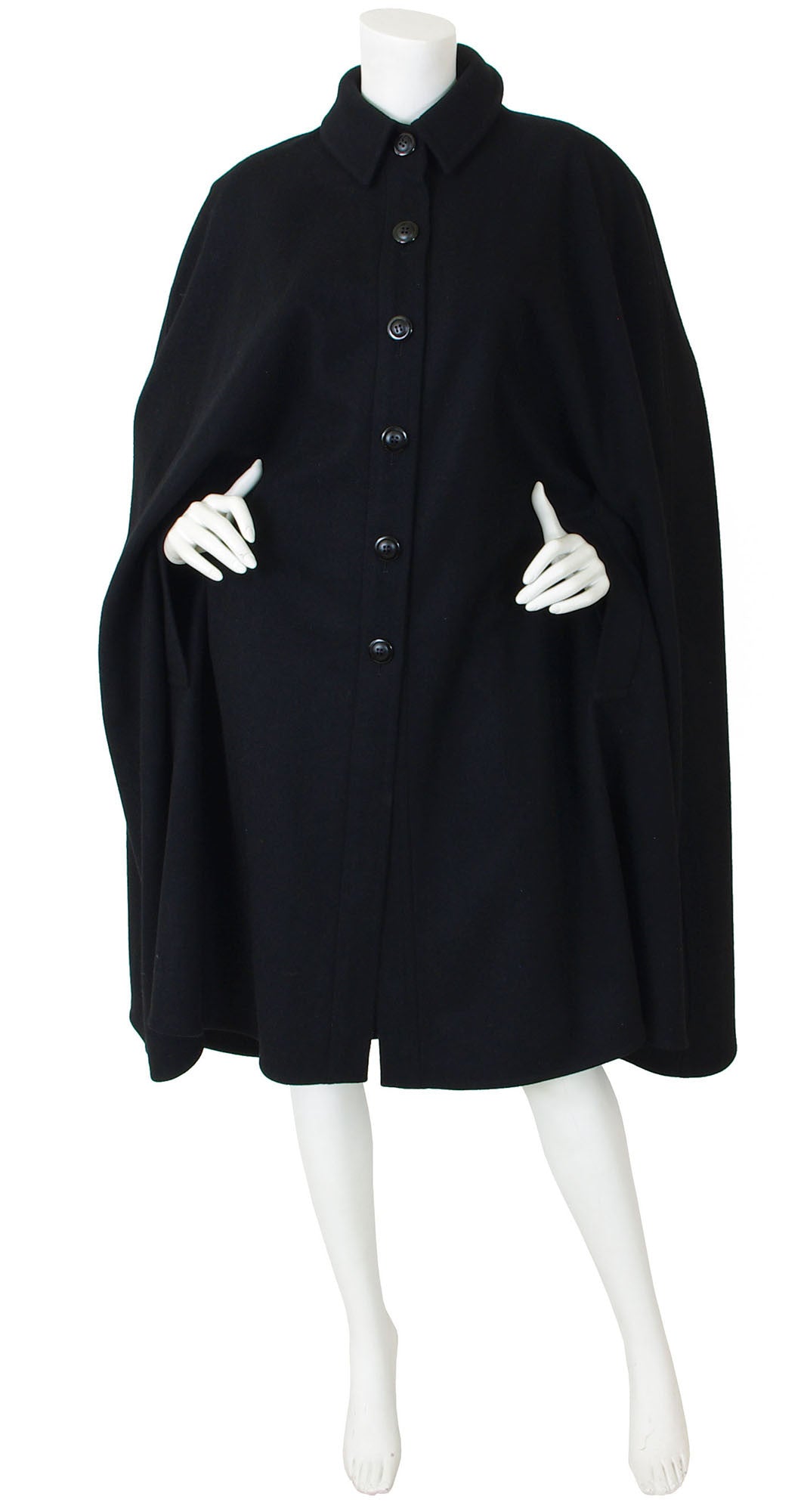 1970's Deadstock Black Wool Cape – Featherstone Vintage