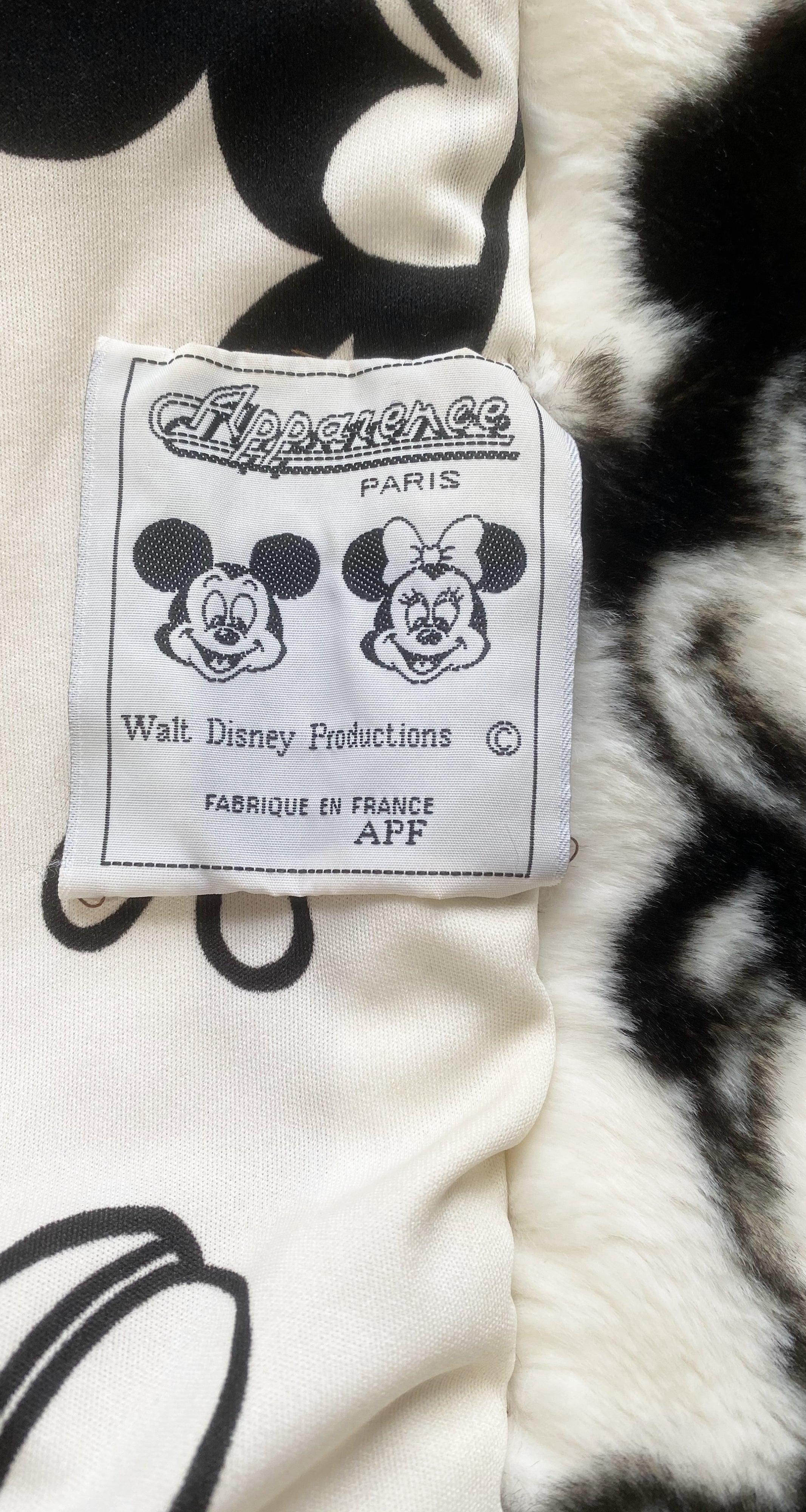Apparence Paris 1990s Vintage Mickey Mouse Disney Print Faux Fur Coat ...
