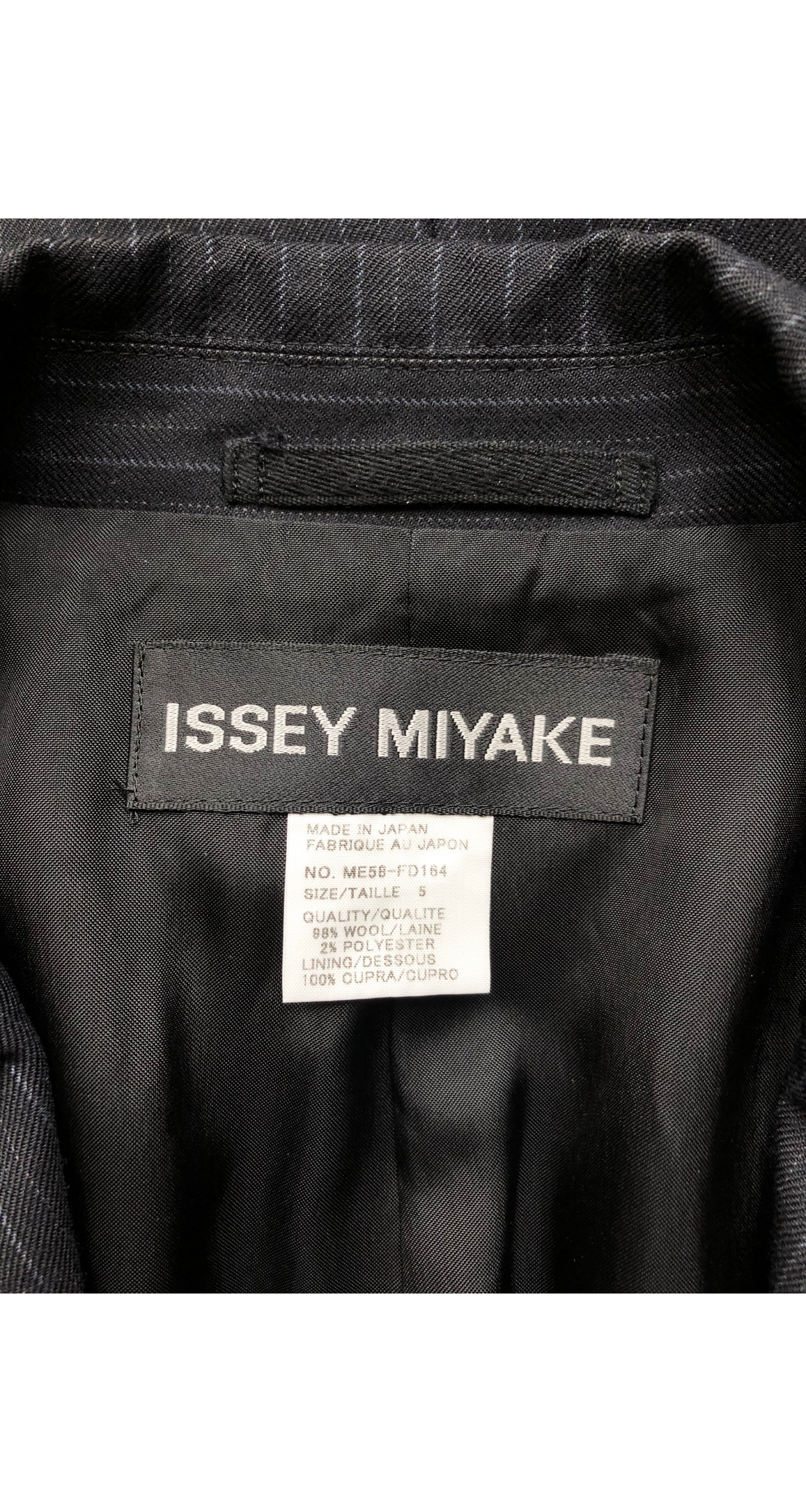 Issey Miyake 1990s Men's Deconstructed Pinstripe Navy Wool Blazer ...