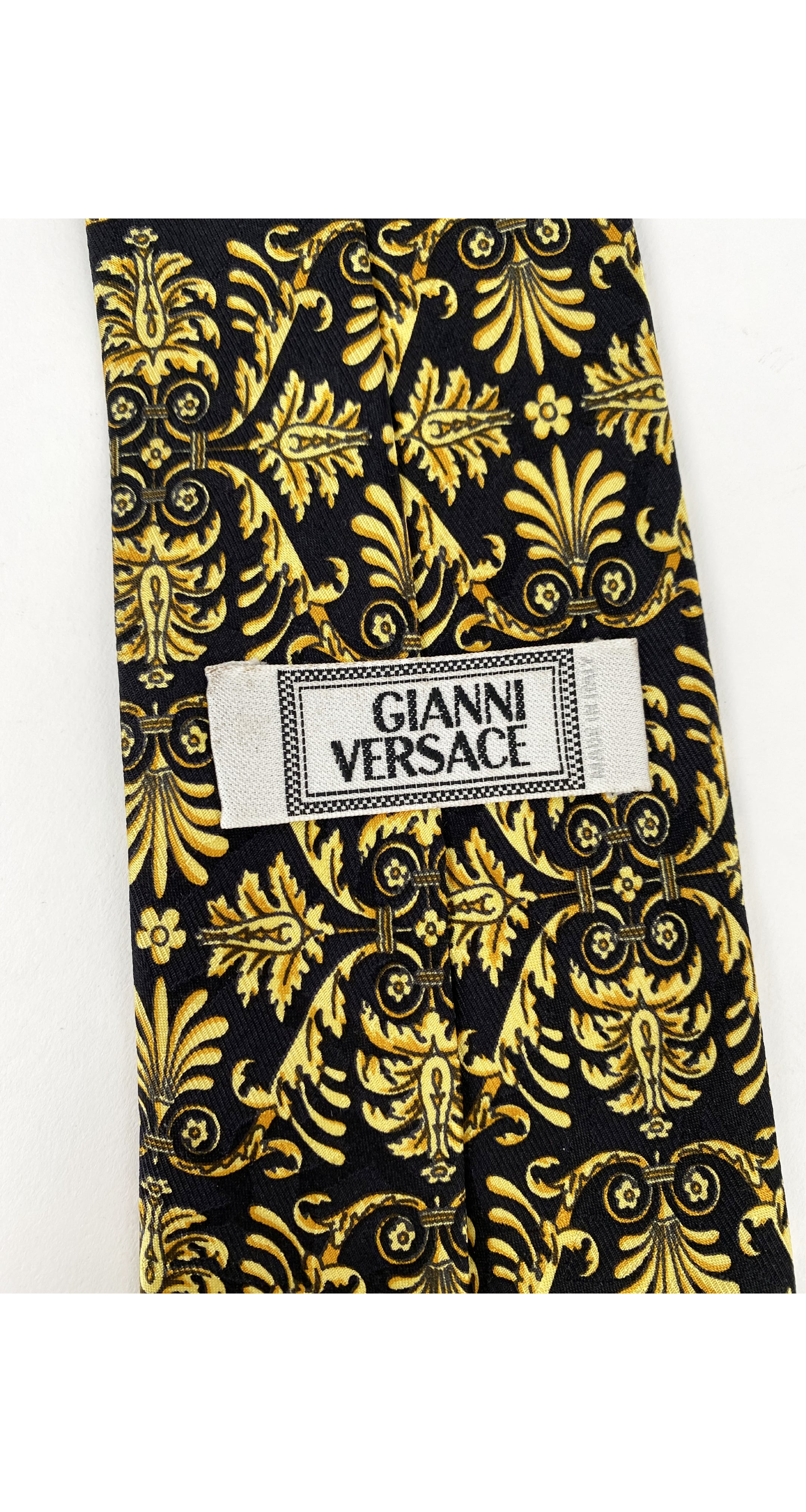 black and gold versace tie