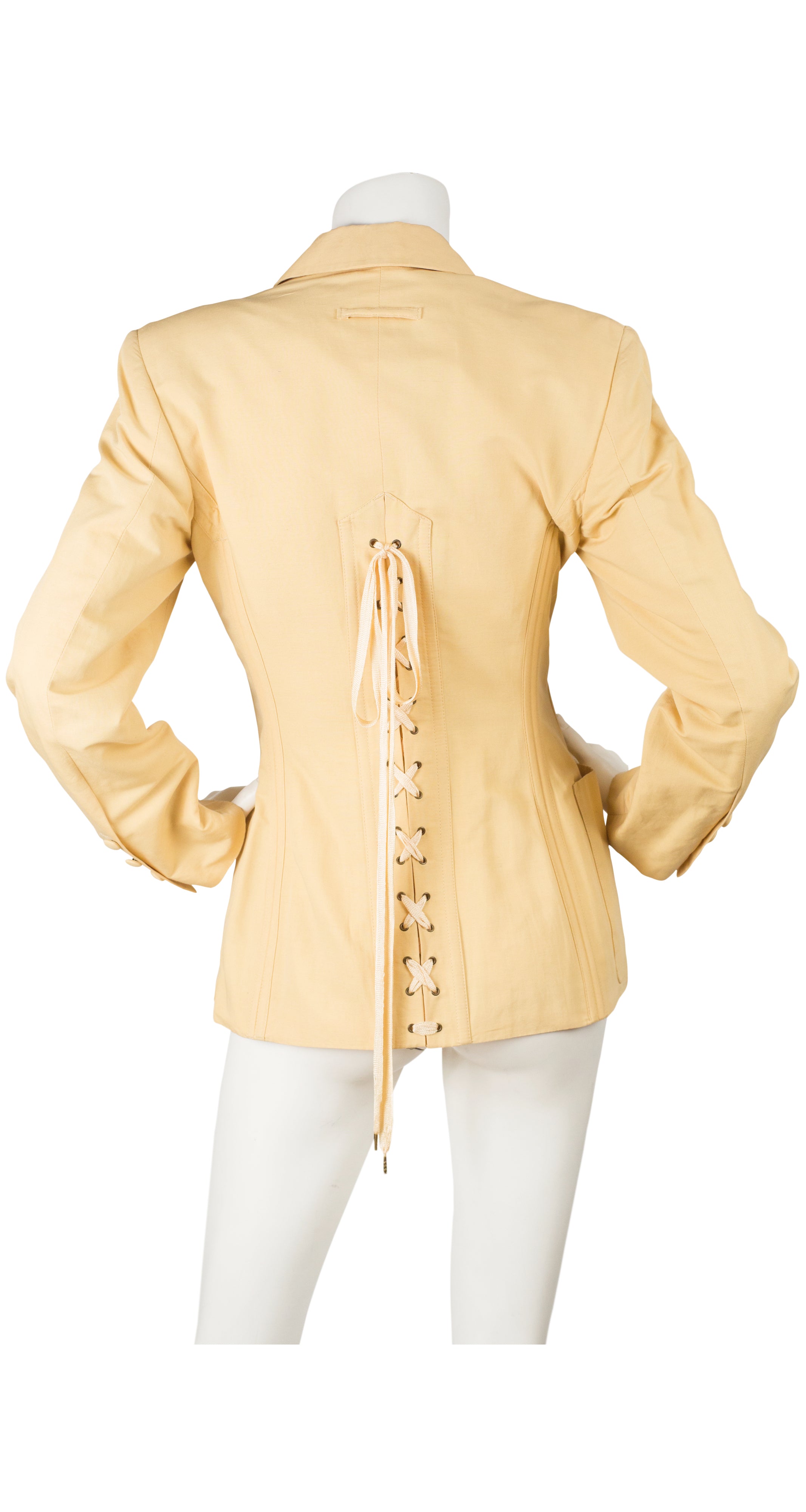 Jean-Paul Gaultier 1980s Vintage Iconic Butterscotch Linen Corset