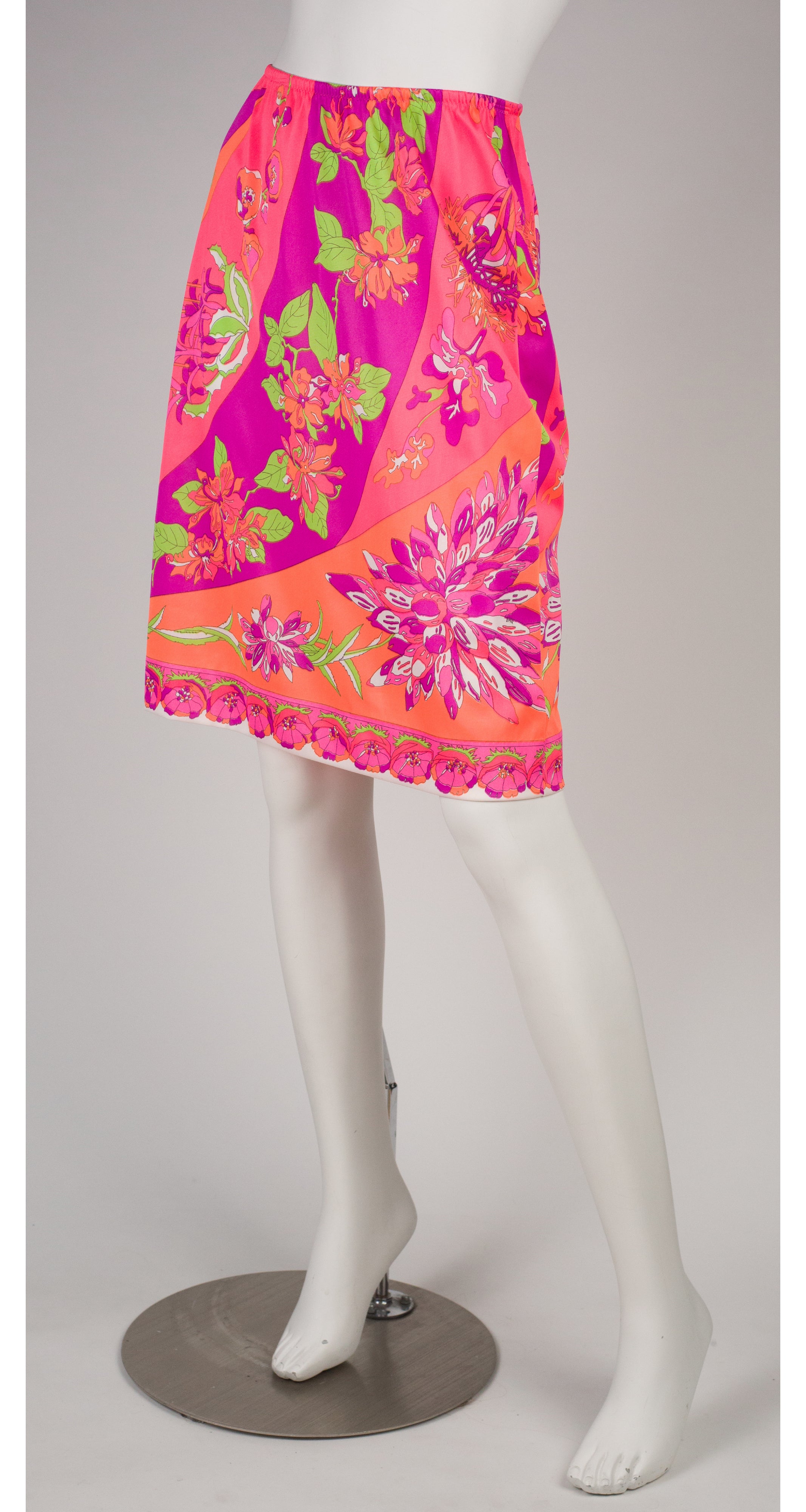 Emilio Pucci x Formfit Rogers 1960s Vibrant Floral Lingerie Slip Skirt ...