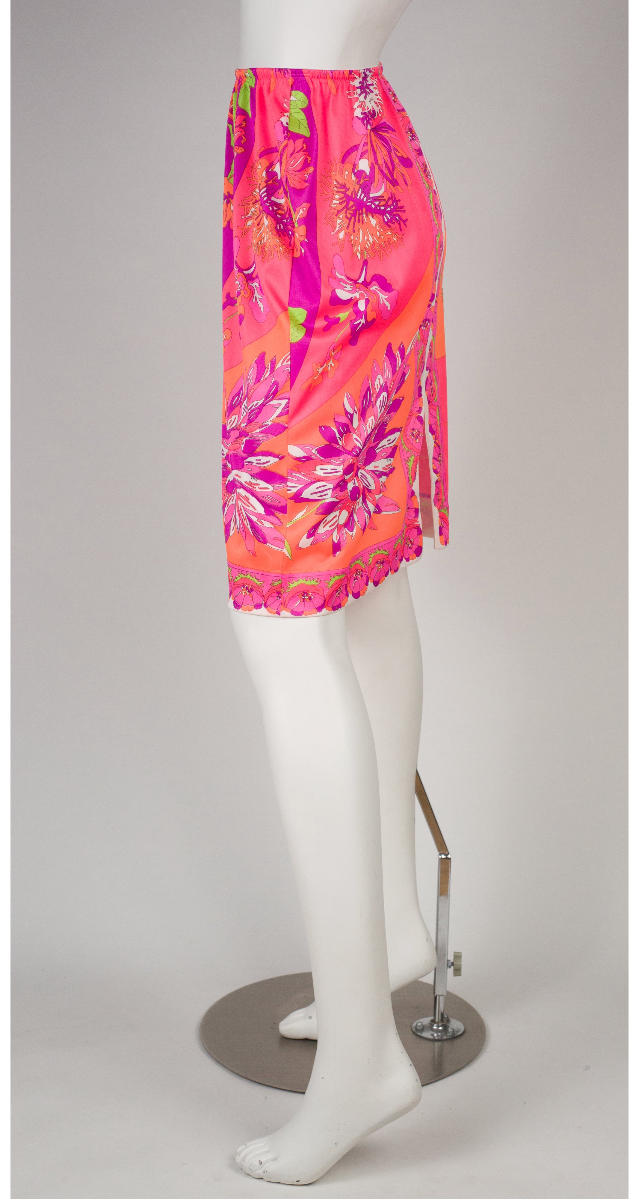 Emilio Pucci x Formfit Rogers 1960s Vibrant Floral Lingerie Slip Skirt ...