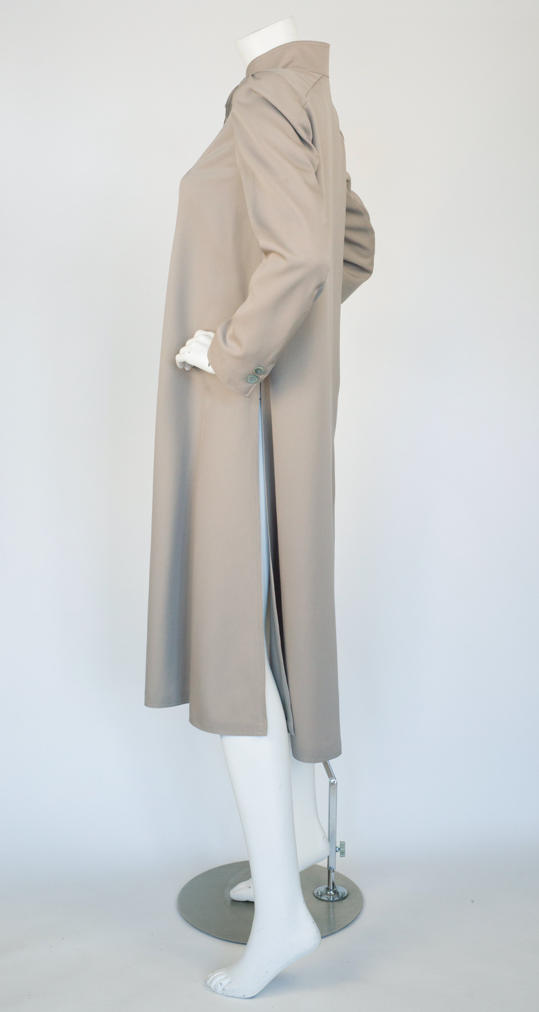 Chloé by Karl Lagerfeld 1970s Taupe Wool Puff Shoulder Coat ...