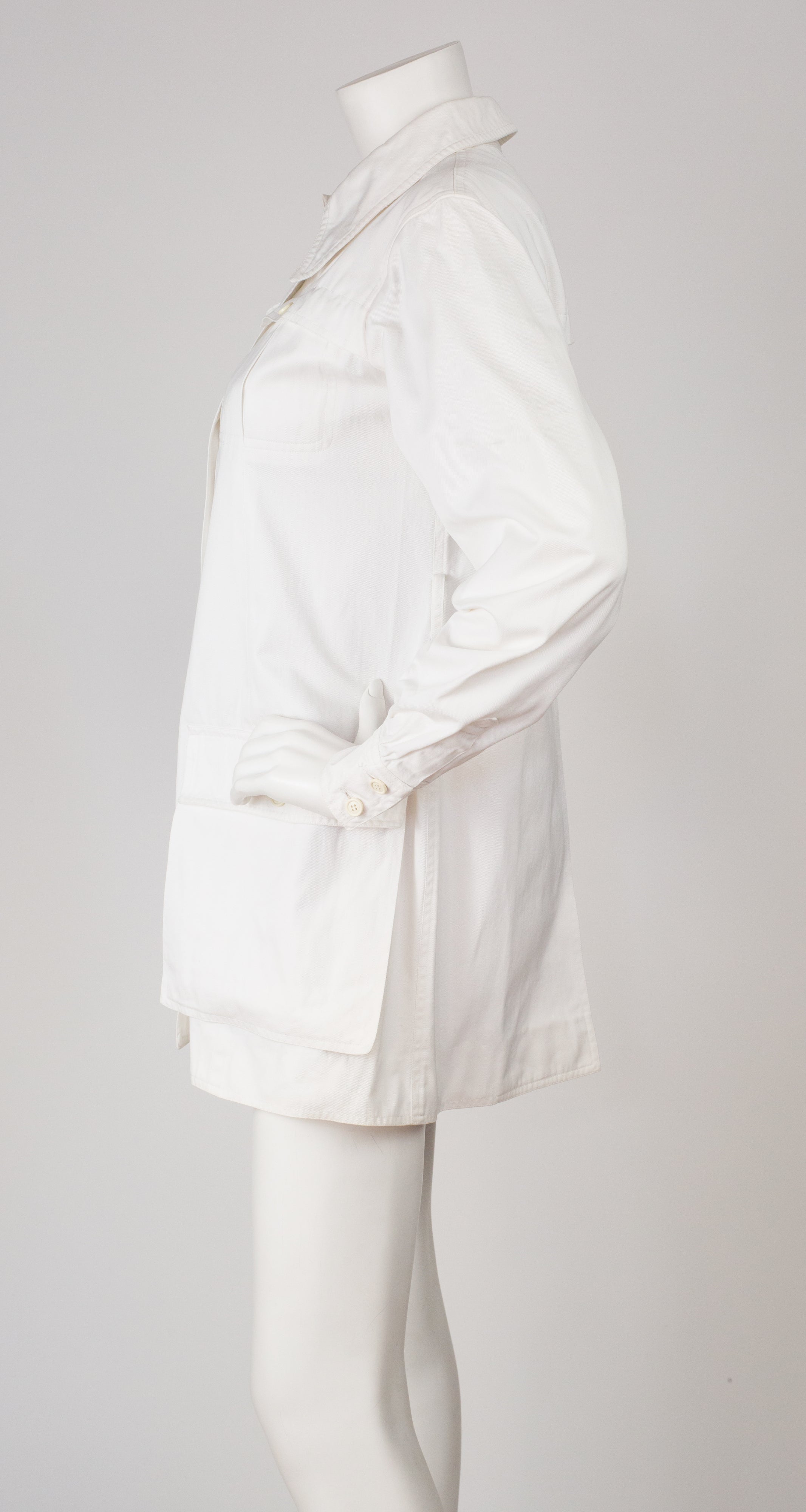 Yves Saint Laurent 1969-70 Documented White Cotton Safari Jacket ...