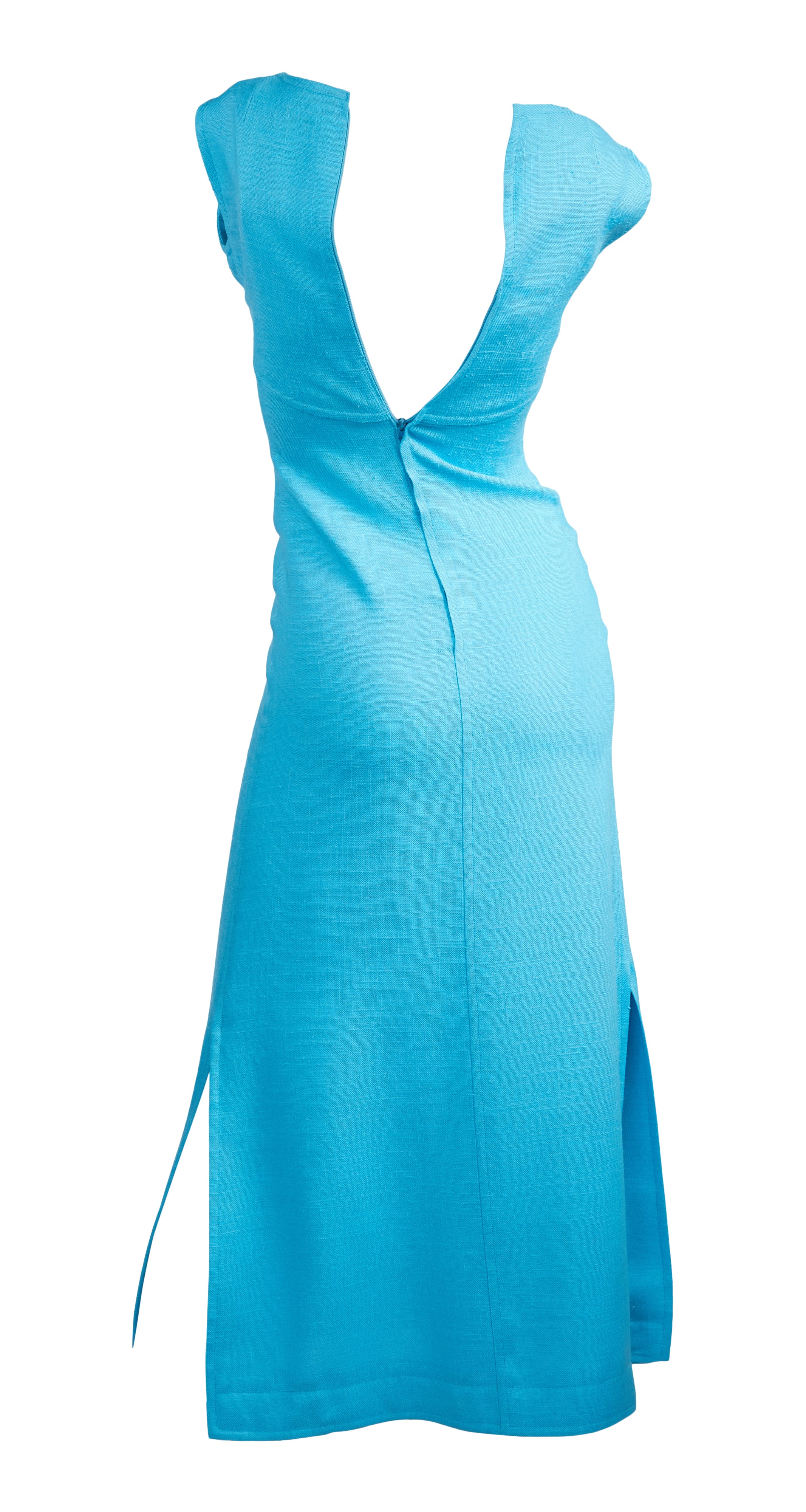 Courrèges Inspired 1970s Logo Blue Linen Dress – Featherstone Vintage