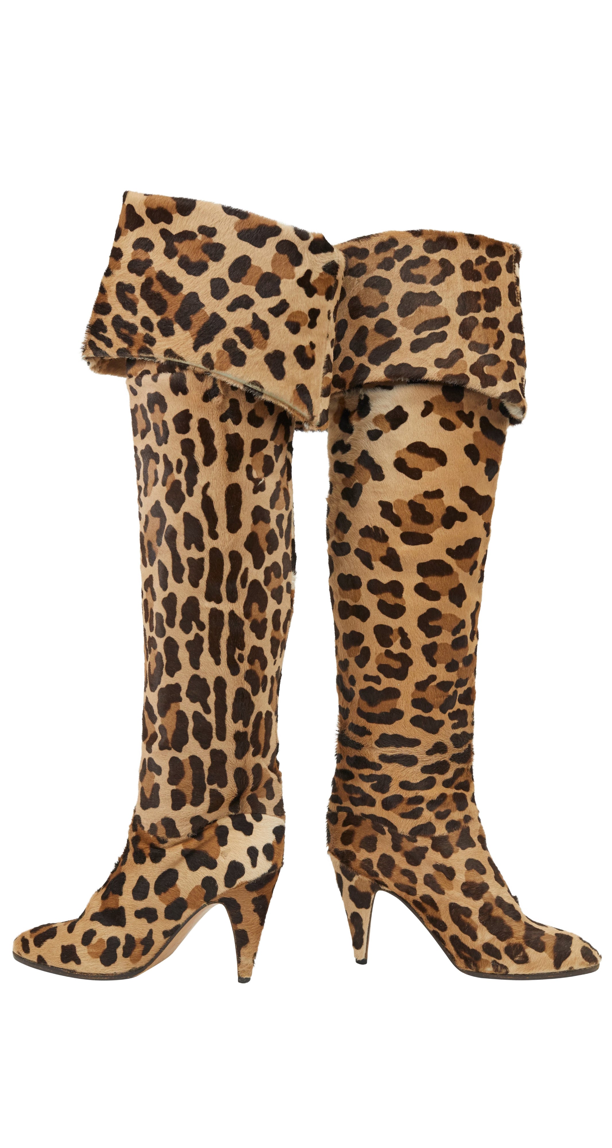 leopard thigh high boots