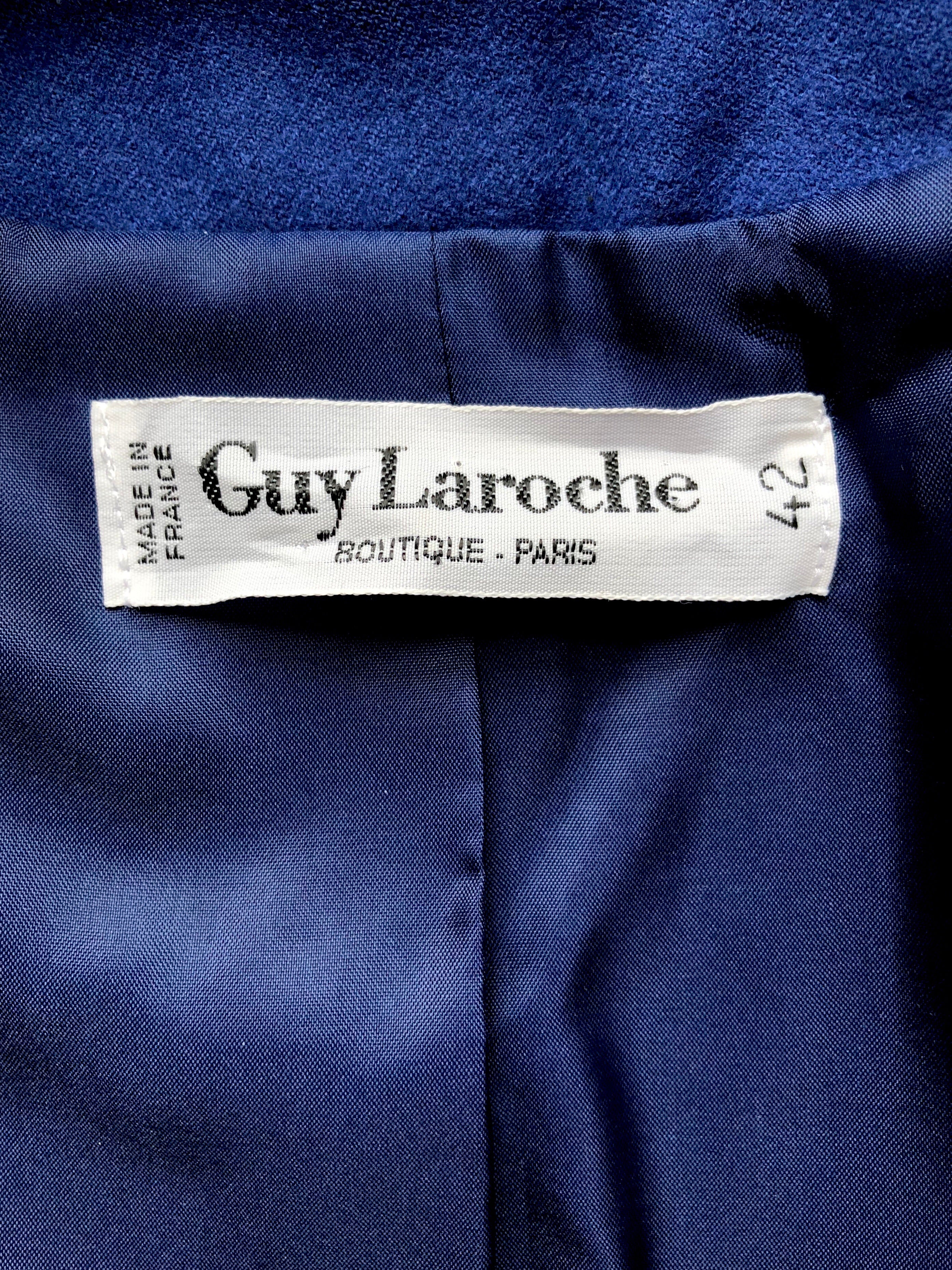 Guy Laroche 1980s Indigo Wool & Black Velvet Tuxedo Jacket ...