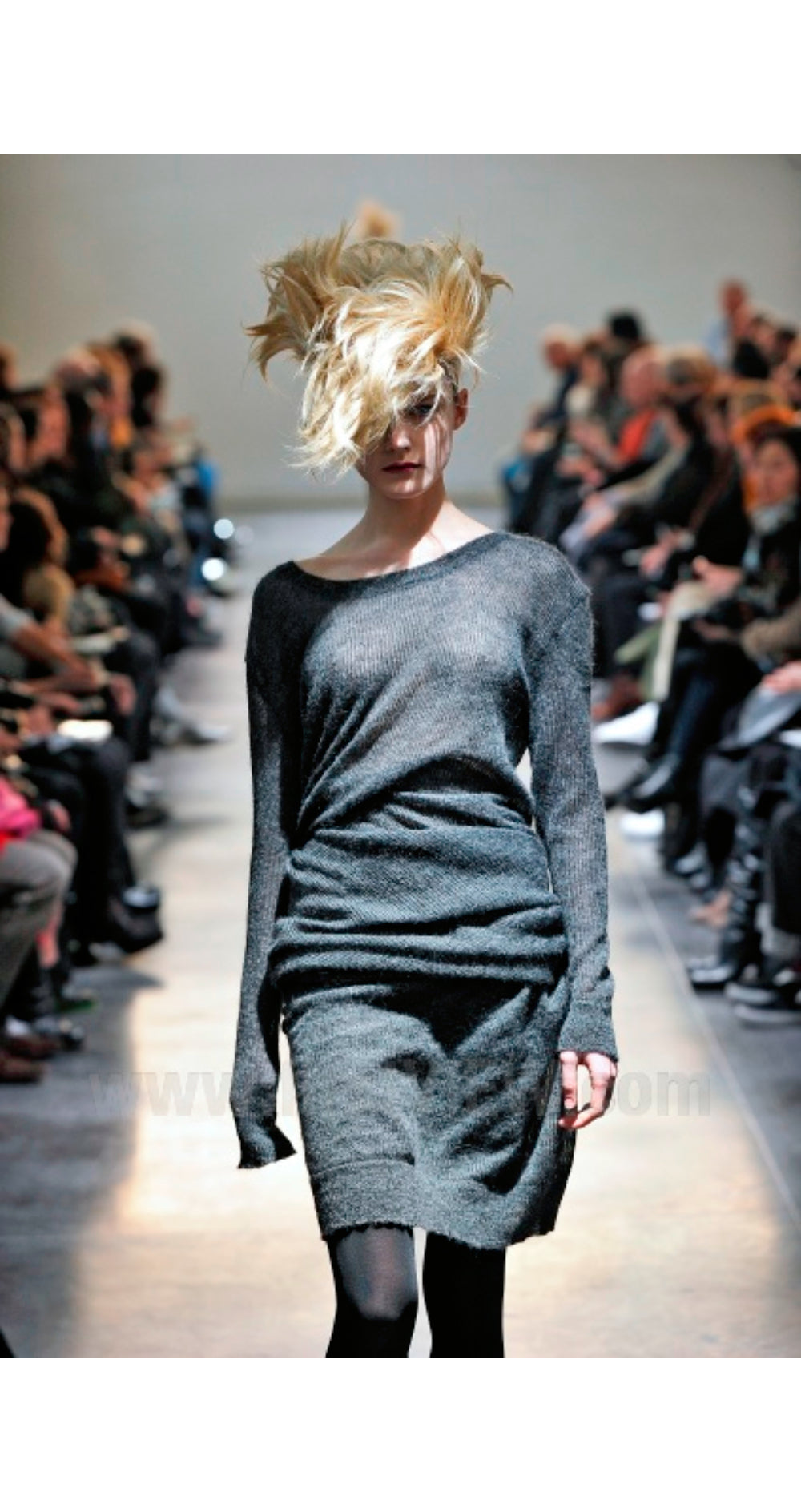 2011 F/W Runway Dark Green Mohair Knit Dress