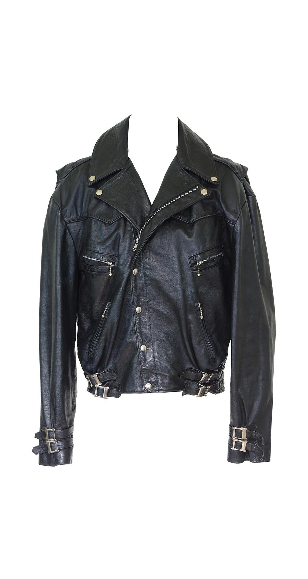 La Rocka 1980's Vintage Lloyd Johnson Black Leather Motorcycle Jacket ...