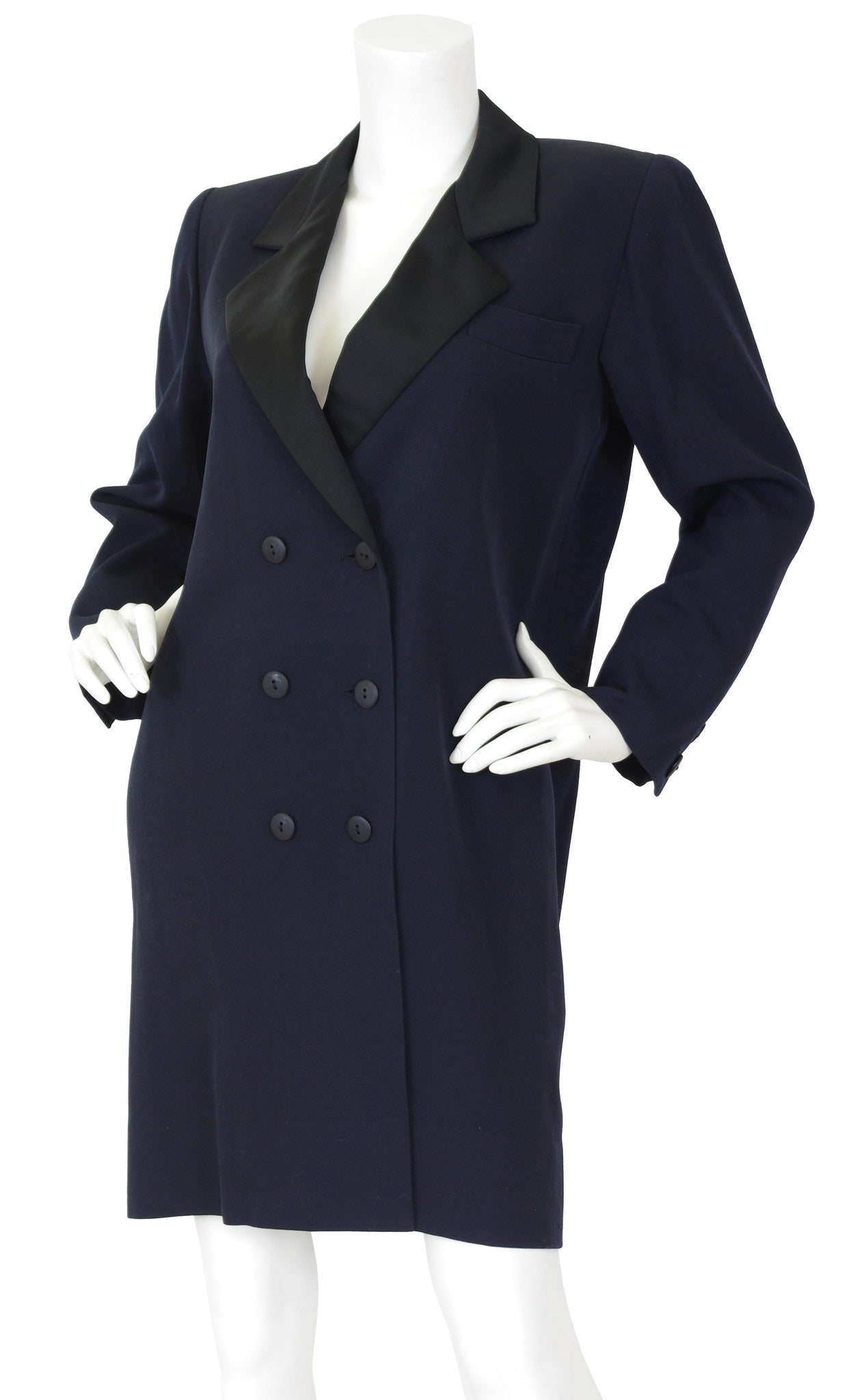 Yves Saint Laurent Vintage 1980's Iconic Le Smoking Navy Wool Tuxedo ...