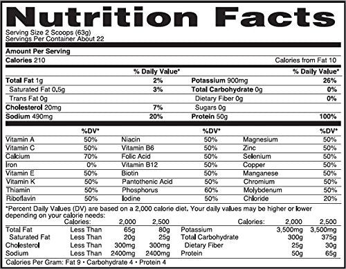 Image result for isopure zero carb nutrition label unflavored