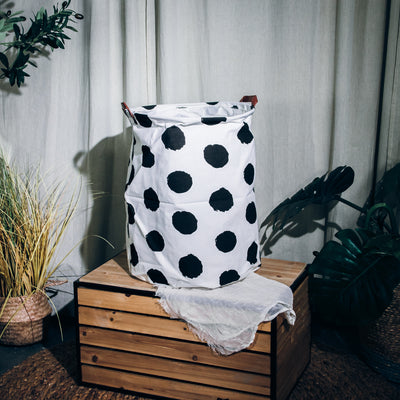 HOUZE - Laundry Bag (Small) - Black Polka Dots – HOUZE Singapore