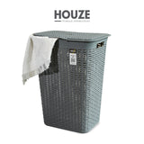 HOUZE - 60L Rattan Tall Laundry Basket (Grey)