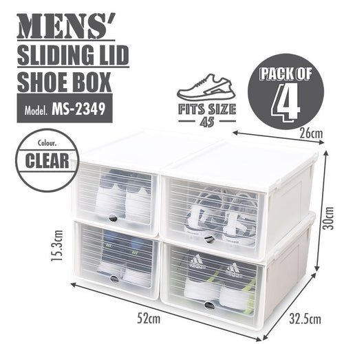 HOUZE Sliding Lid 'Mens' Shoe Box (Pack 