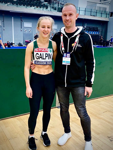 Abi Galpin with her coach Tom Druce 