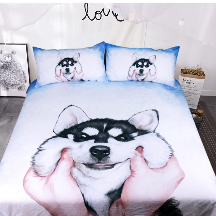 Adorable Husky Puppy Bedding Set Titleseventy