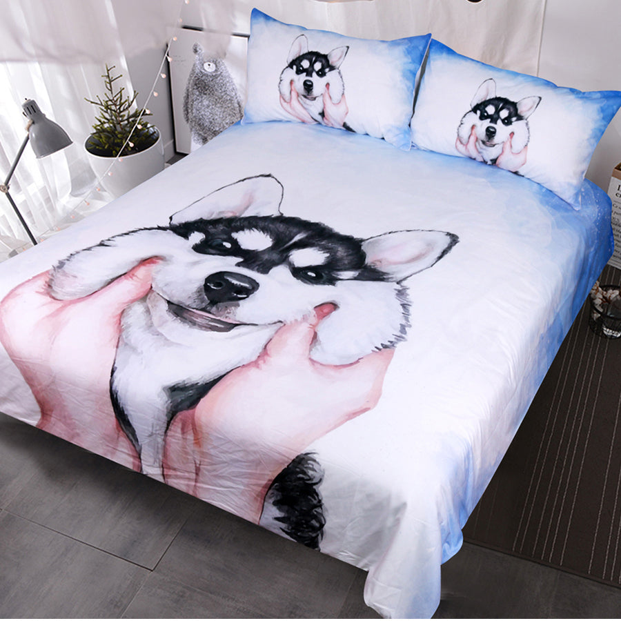 Adorable Husky Puppy Bedding Set Titleseventy