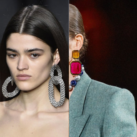 boucles d'oreilles extravagantes tendance bijoux fashion week automne hiver 2025