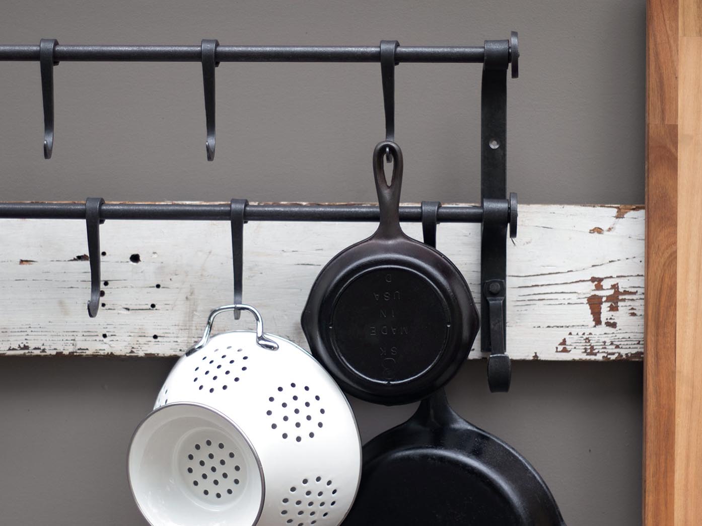 diy wall mount pot rack