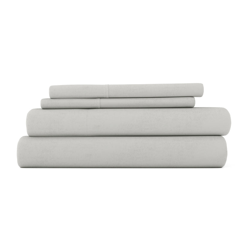 Buy 4-Piece Flannel Sheet Set (Cal King), (Light Gray) | LINENS & HUTCH