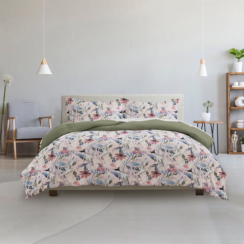 Made Supply Co. 3 Piece Watercolor Floral Reversible Comforter Set