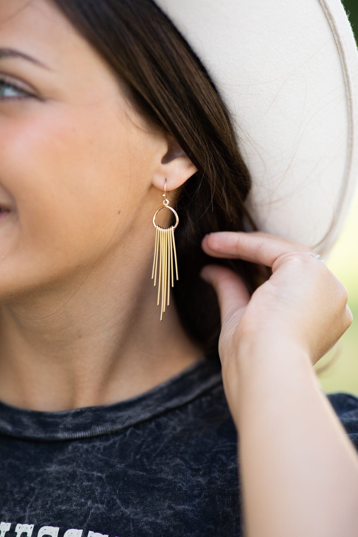 Gold Sunburst Fringe Earrings · Filly Flair