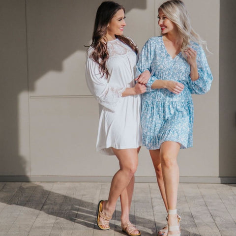 sky blue spring dress