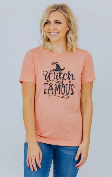 "WITCH AND FAMOUS" SHORT SLEEVE TOP IN HEATHER SUNSET