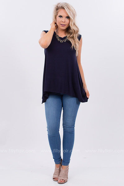 Essential Beauty Lace Top in Navy – Filly Flair