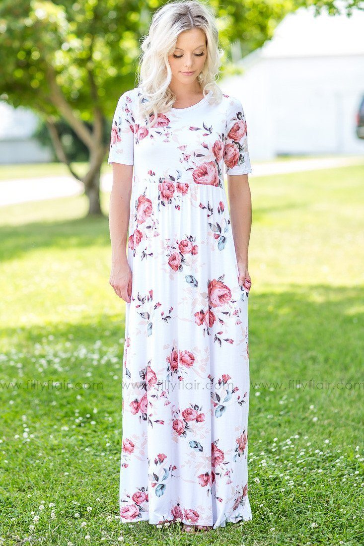 Long Live Ivory Floral Maxi Dress with Pockets – Filly Flair