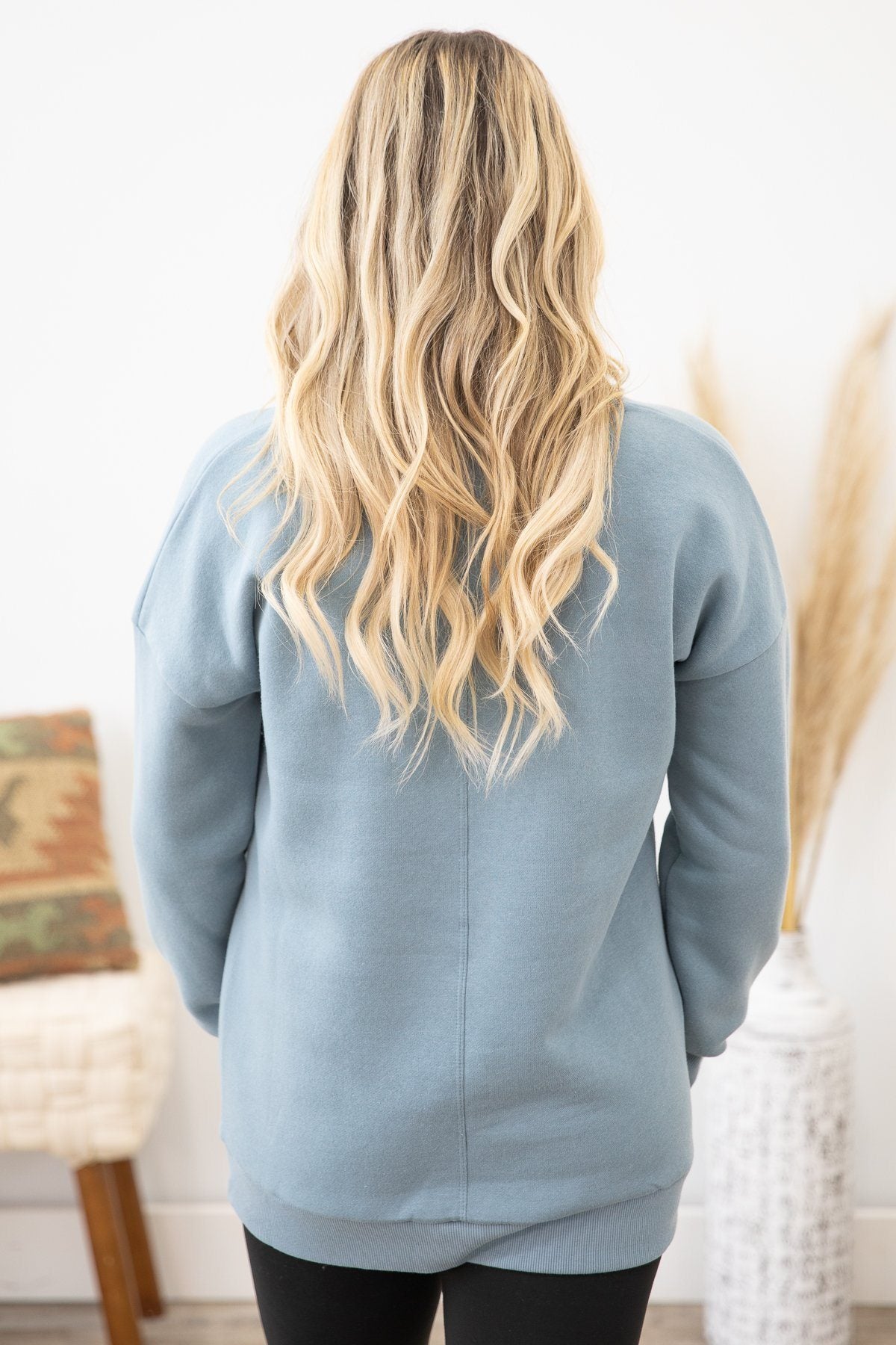 Slate Blue Long Sleeve Sweatshirt