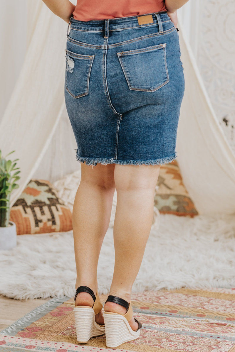 pencil cut skirt denim