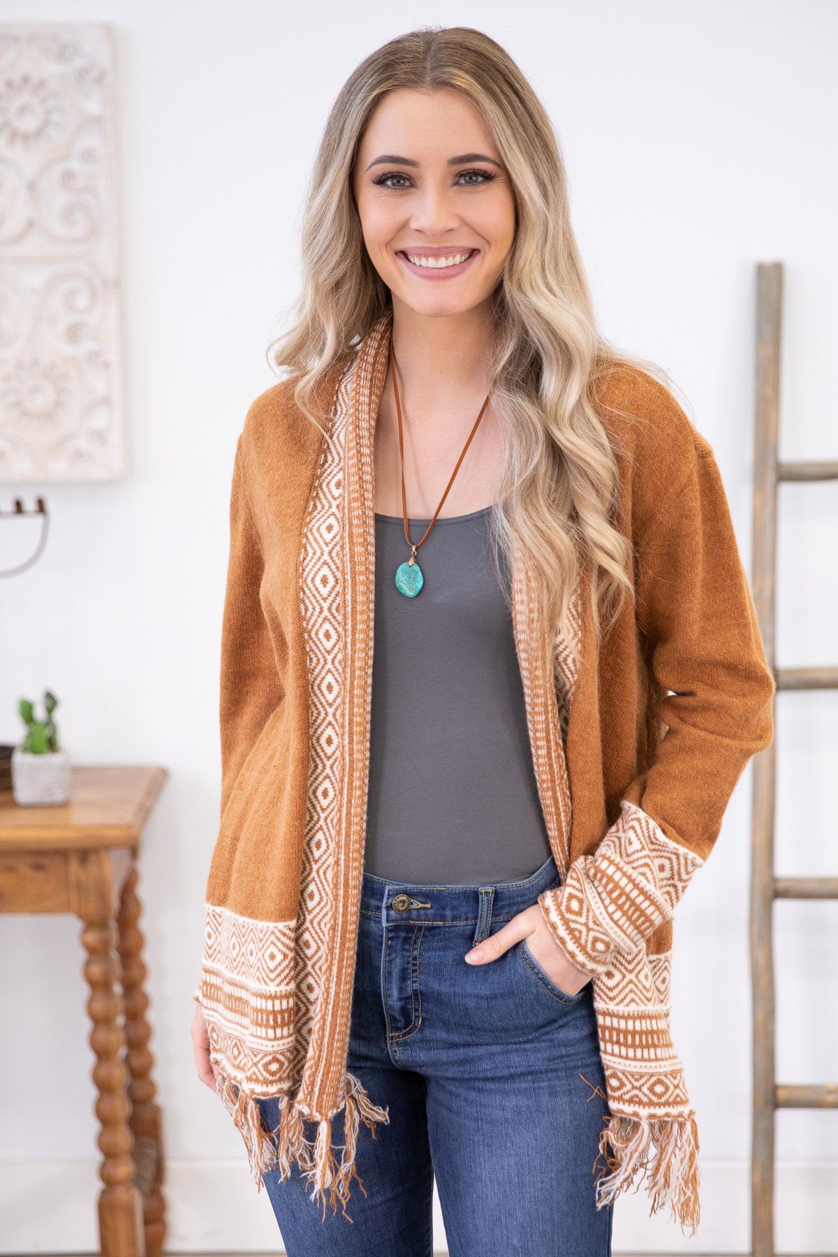 Red Ombre Melange Cardigan