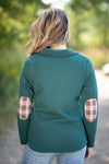Hunter Green Quilted Plaid Placket Pullover - Filly Flair