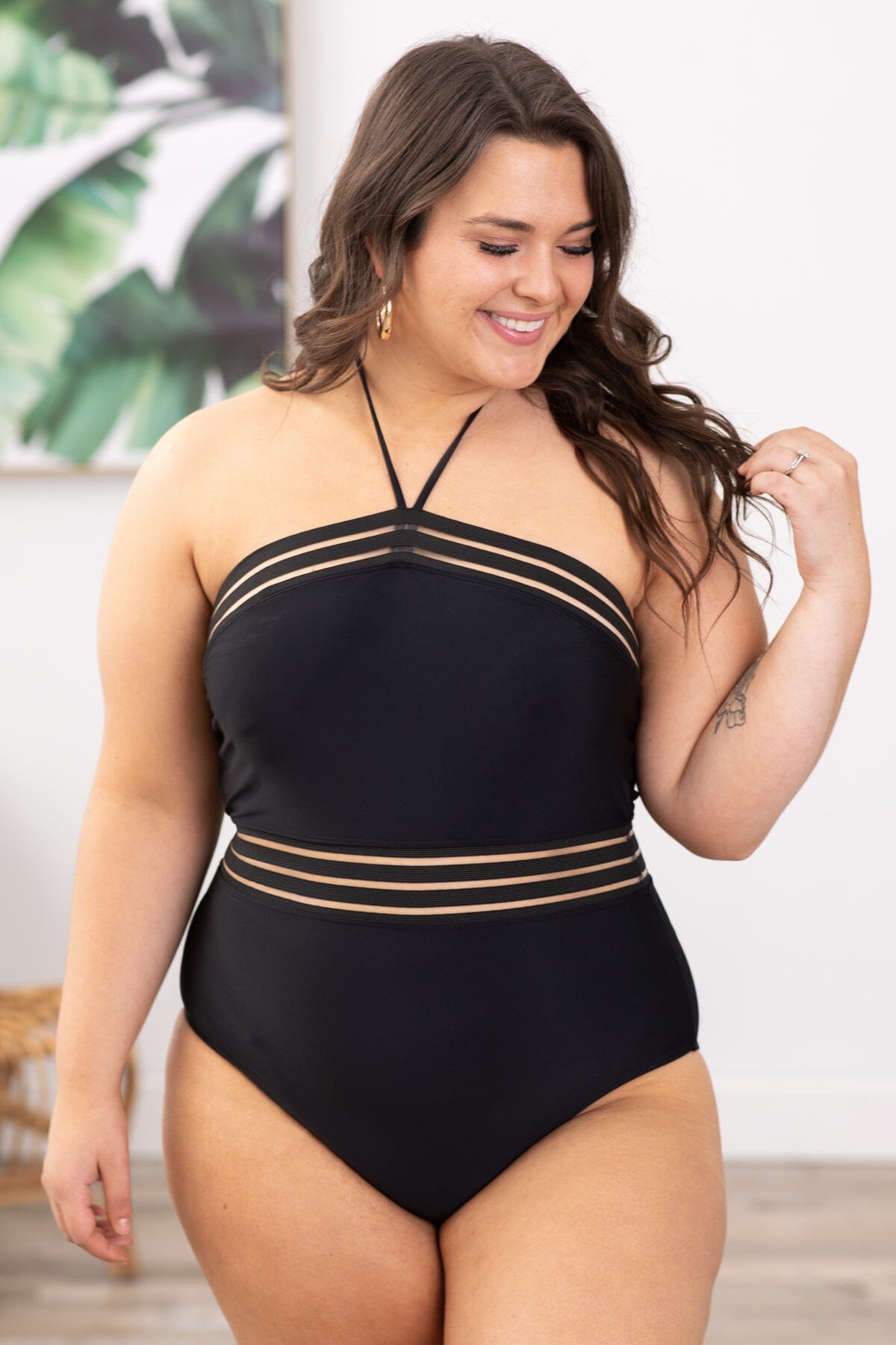 Black Ribbed Tankini Swimsuit Top · Filly Flair