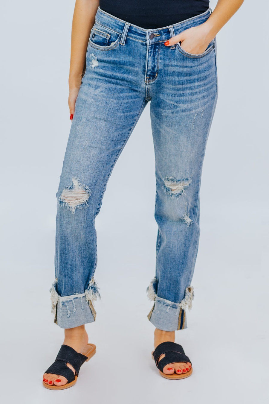 relaxed fit cropped jeans