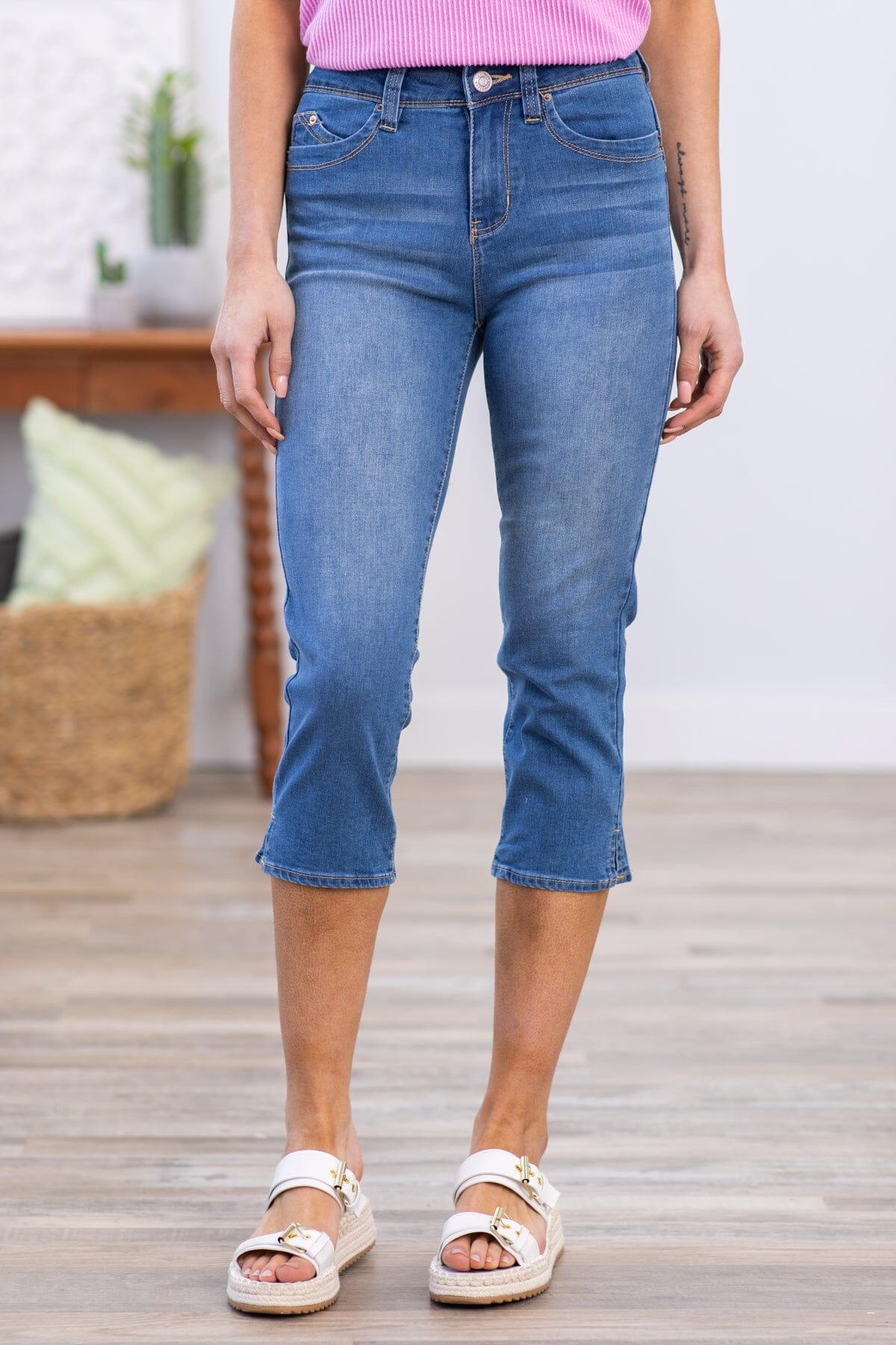 Sabrina Medium Wash Cropped Kick Flare Jeans · Filly Flair