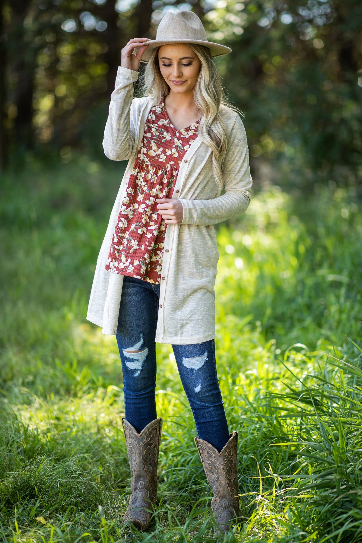 Cream Button Up Cardigan