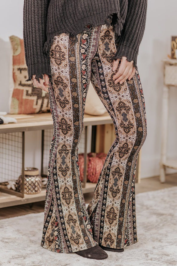 Women's Boho High Waist Flare Pants Stretch Bell Bottom Yoga Pants Hippie  Flared Legging Palazzo Pants Trousers Plus Size S-3XL - Walmart.com