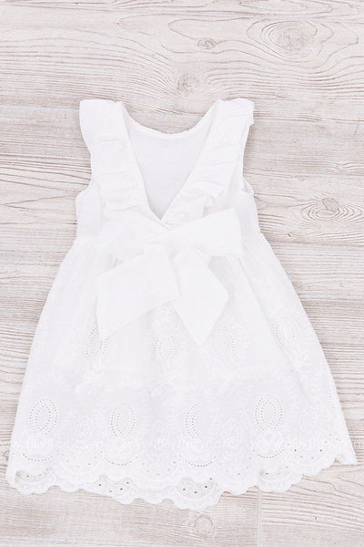 Little Darling White Kid's Dress with Lace – Filly Flair