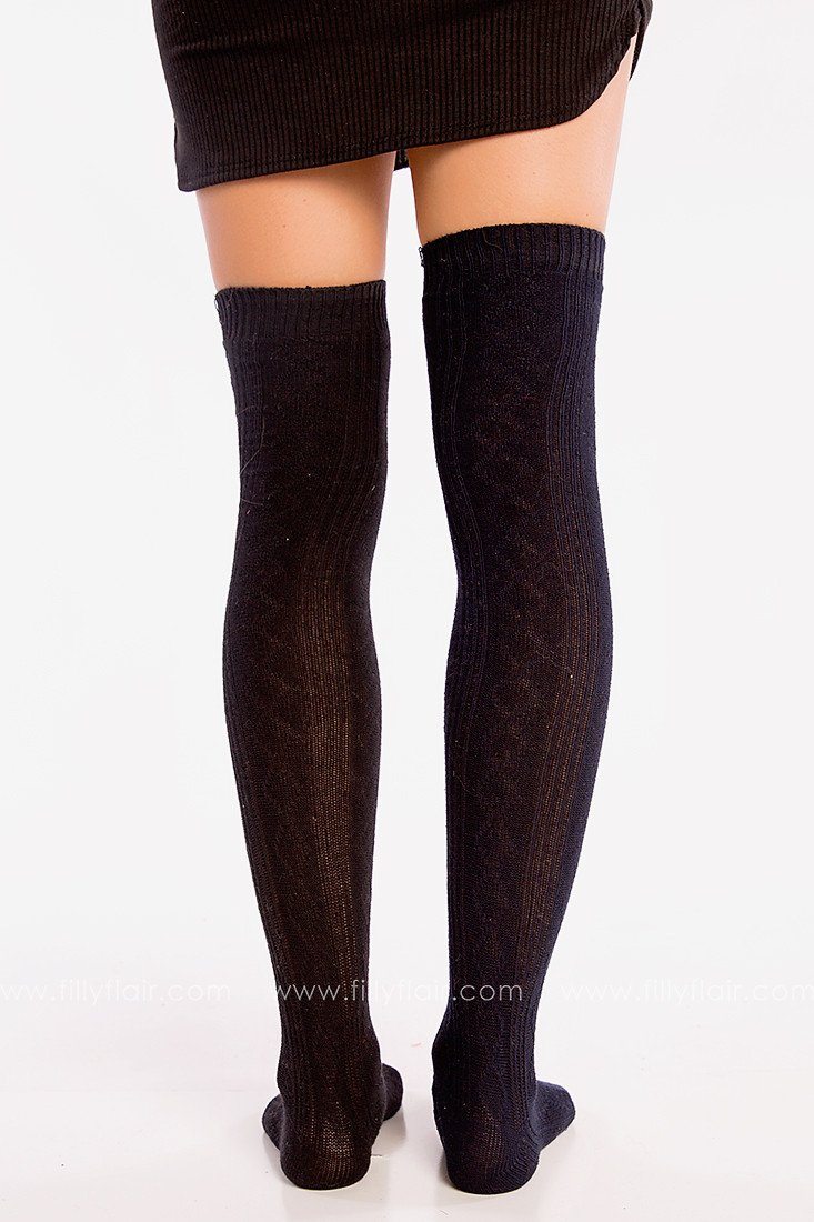 Over the Knee Socks in Black – Filly Flair